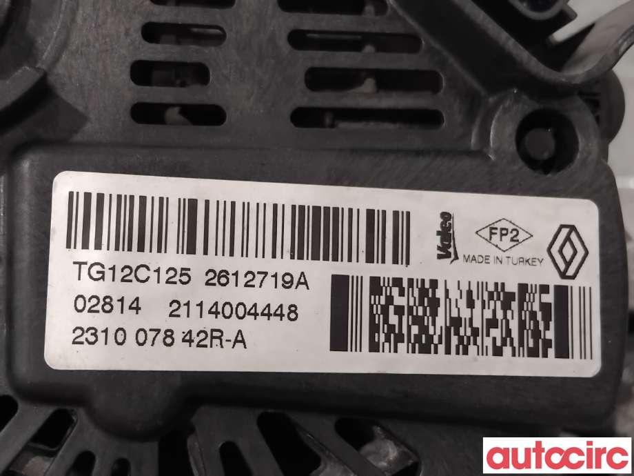 Dynamo til Renault Clio 2012-2016 (Type IV, Fase 1)  (RENAULT|231000643R|TG12C125|231007842R)
