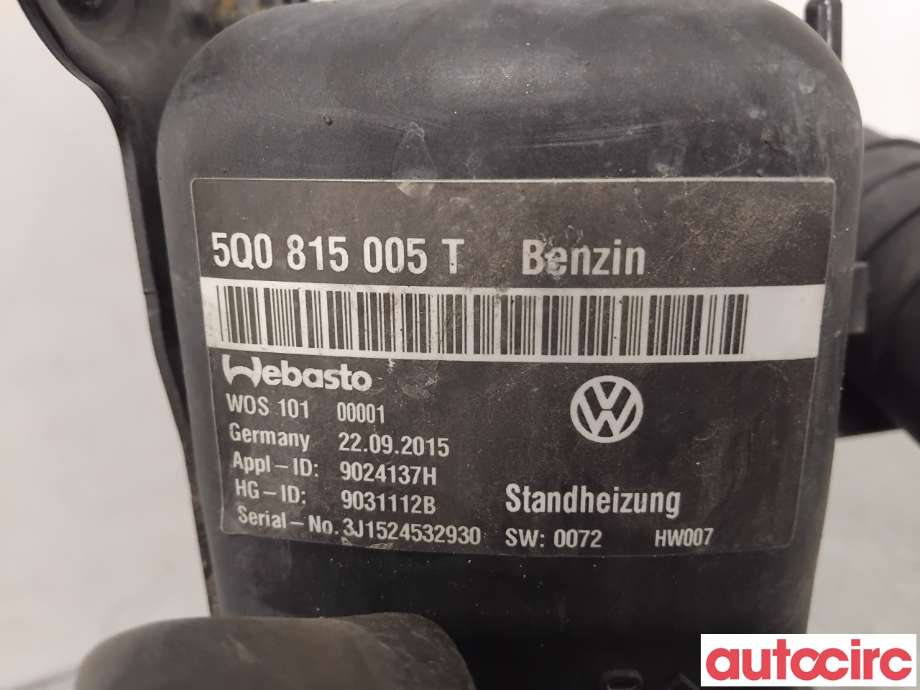Bensinvarmer til Audi A3 2012-2016 (Type III, Fase 1) (AUDI|5Q0898008E|9031112B|5WA815007D)