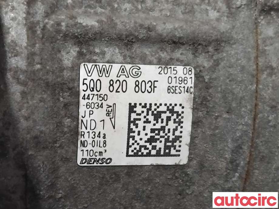 Aircondition kompressor til Audi A3 2012-2016 (Type III, Fase 1)  (AUDI|5Q0820803F|447150-6034|5Q0820803K)