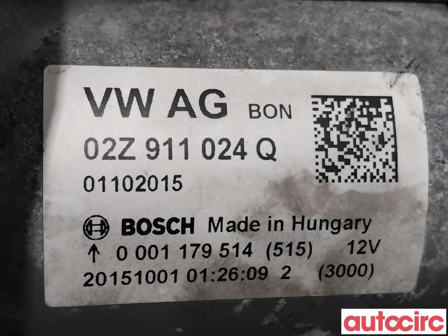 Starter til Audi A3 2012-2016 (Type III, Fase 1)  (AUDI|02Z911024QX|0001179514|02Z911022CX)