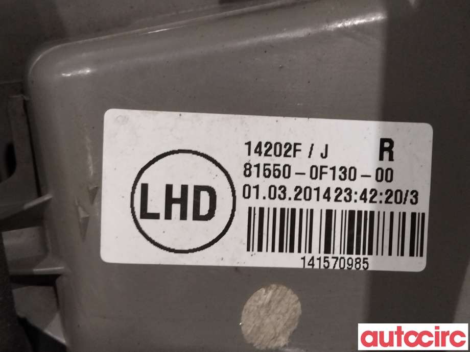 Baklykt høyre til Toyota Verso 2009-2016 (Type III)  (TOYOTA|815510F130)