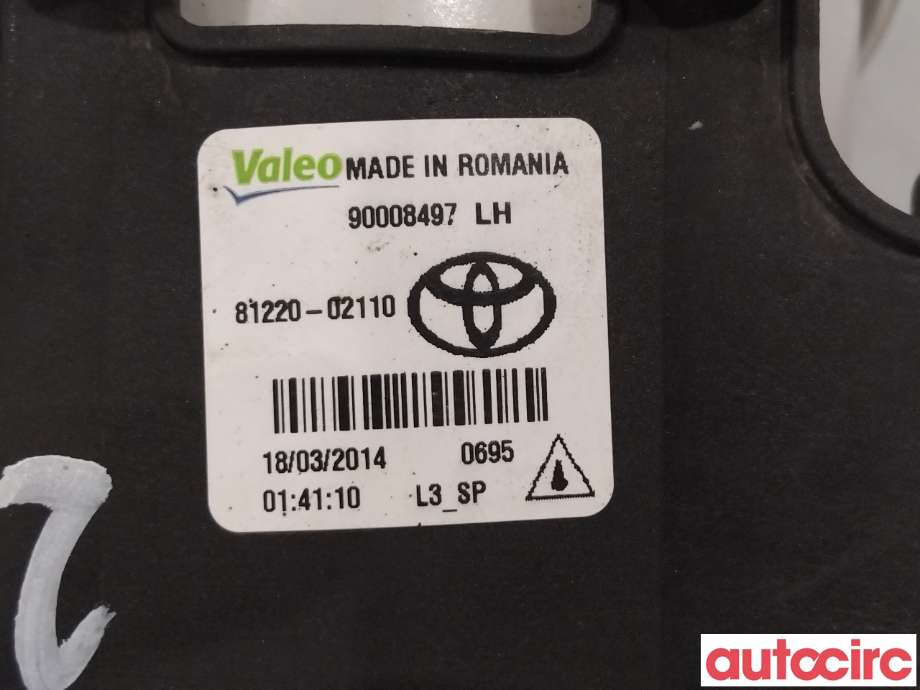 Tåkelykt venstre foran til Toyota Verso 2009-2016 (Type III)  (TOYOTA|8122002110|90008497)