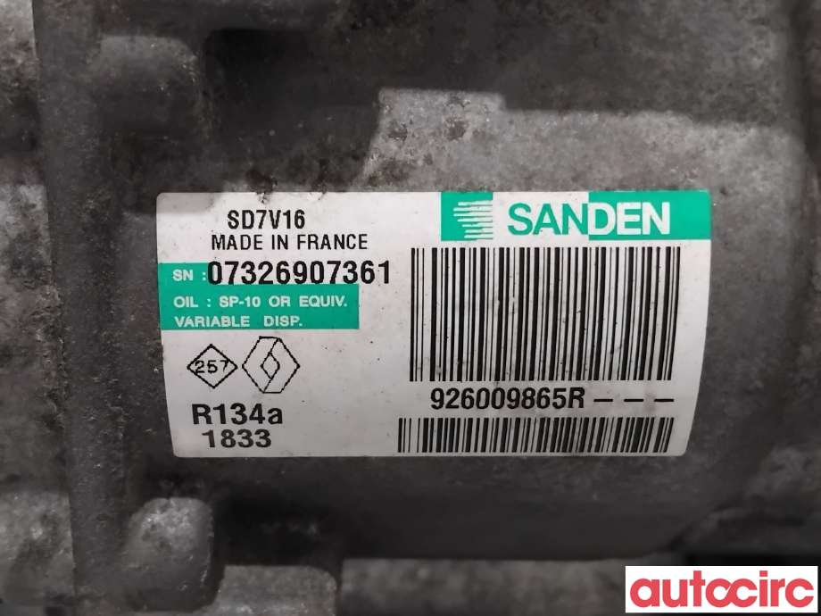 Aircondition kompressor til Nissan Qashqai 2010-2014 (Type I, Fase 2) (NISSAN|2763000Q3J|SD7V161833|926009865R)