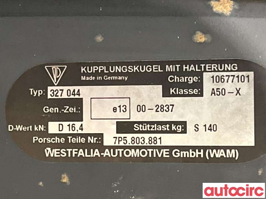 Hengerfeste til Porsche Cayenne 2010-2017 (92A) (92A) (PORSCHE|95872200300|327044|327044600002)