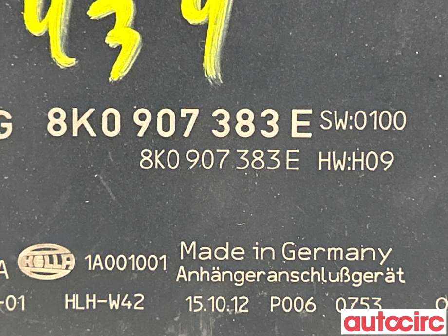 Styreenhet hengerfeste til Audi A4 2007-2014 (Type IV) (B8) (B8) (AUDI|8K0907383E)