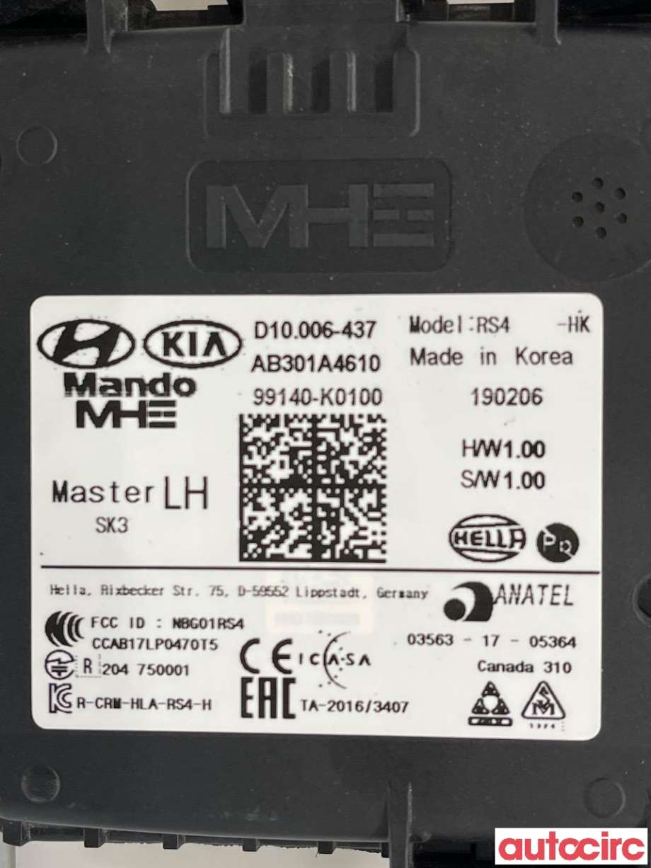 Sensor radar til Kia e-Soul 2019-->> (Type III) (KIA|99140K0100)