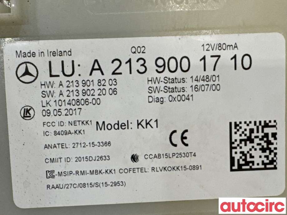 Styreenhet nøkkelfri/keyless til Mercedes E-Klasse 2016-2023 (W213) (W213) (MERCEDES|A2139001710||A2229003320)
