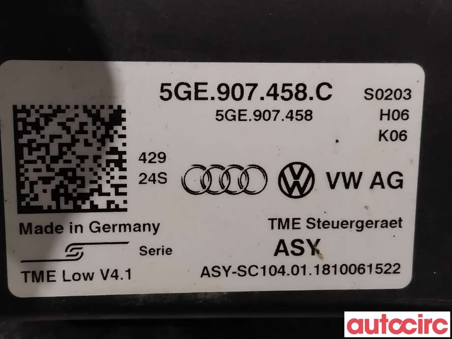 Styreenhet diverse til VW e-Golf 2017-2020 (Fase 2)  (VOLKSWAGEN|5GE907458C|)