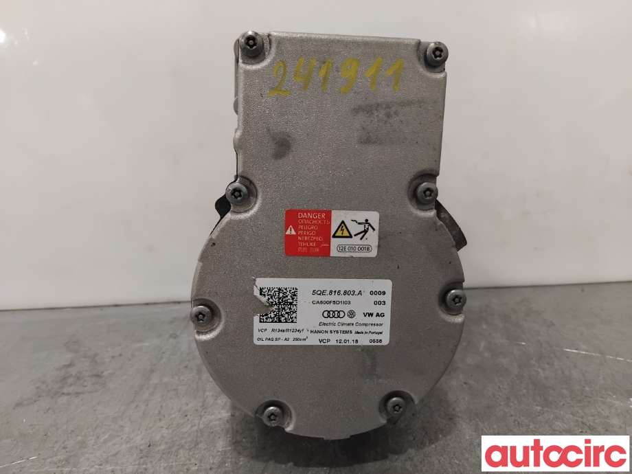 Aircondition kompressor til VW e-Golf 2017-2020 (Fase 2)  (VOLKSWAGEN|5QE816803A|CA600F5D1I03|5QE816803K)