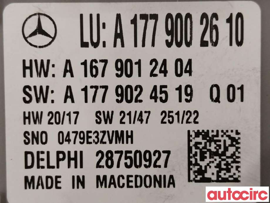 Styreenhet diverse til Mercedes EQC 2019-->> (MERCEDES|A1779002610)