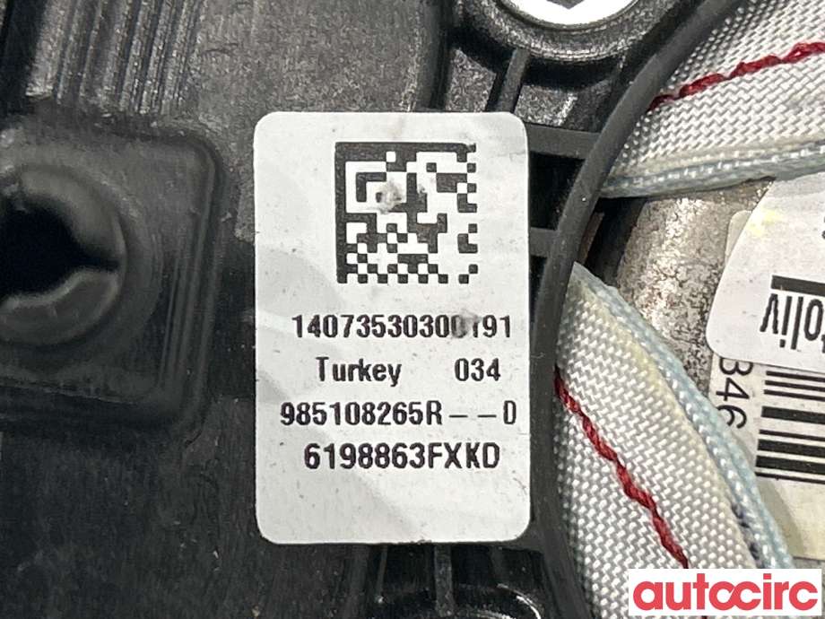 Airbag rattpute til Renault Clio 2012-2016 (Type IV, Fase 1)  (RENAULT|985108265R)