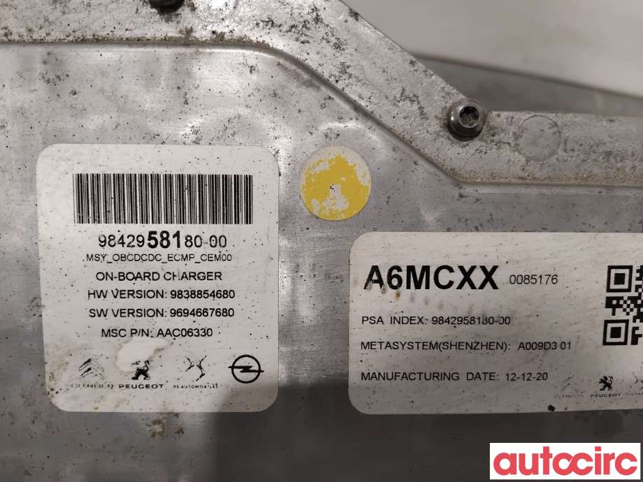 Batterilader (OBC - On Board Charger) til Opel Corsa F 2019-->> (OPEL|1695524480|AAC06330|9842958180)