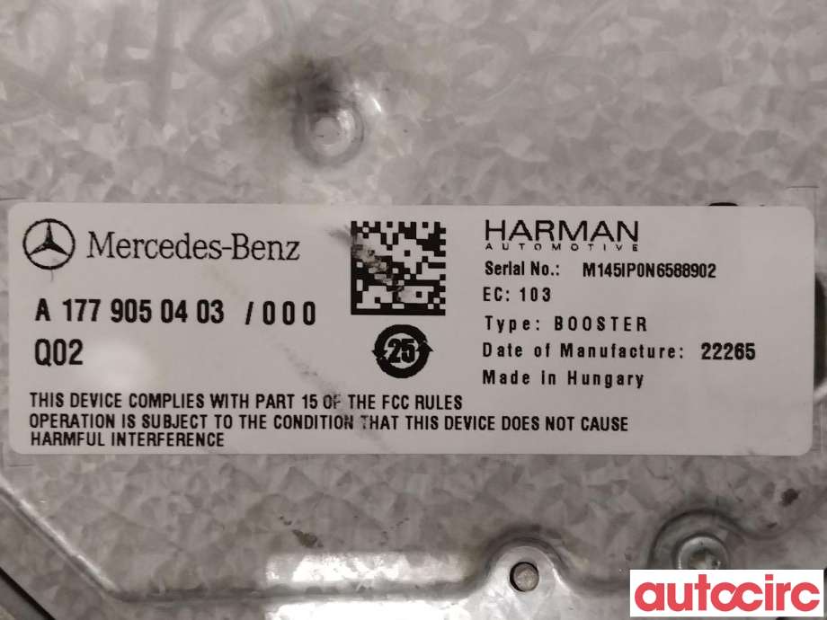 Bilstereo forsterker til Mercedes EQC 2019-->>  (MERCEDES|A1779050403)
