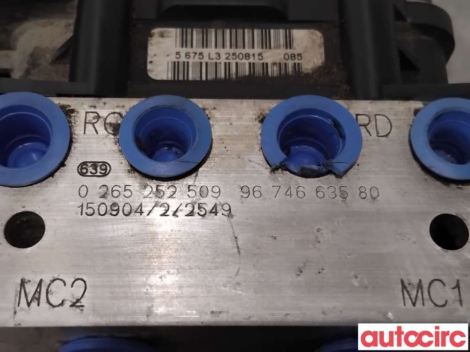 ABS sentral til Citroën Berlingo 2015-2019 (Type II, Fase 2)  (CITROEN|1680921580|0265252509|9674663580)