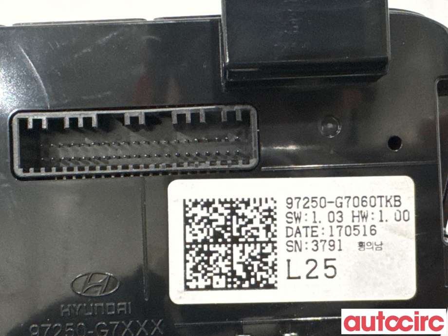 Varmeapparat betjening til Hyundai Ioniq Electric 2016-2019 (Fase 1)  (HYUNDAI|97250G7060TKB||97250-G7060TKB)