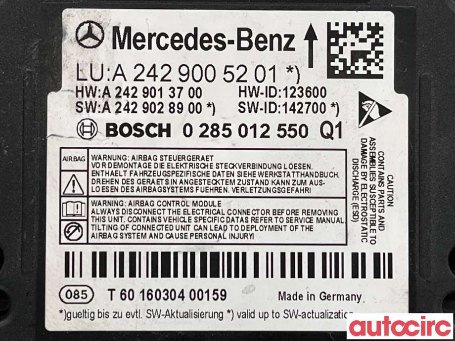 Airbag elektronikk til Mercedes B-Klasse 2011-2018 (W246) (W246) (MERCEDES|A2429005201)
