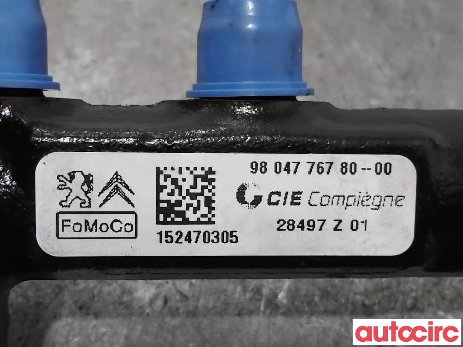 Dyseskinne (fuelrail) til Citroën Berlingo 2015-2019 (Type II, Fase 2)  (CITROEN|9804776780|152470305)