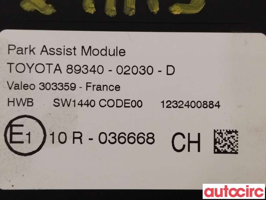 Styreenhet parkering til Toyota Auris 2013-2015 (Type II, Fase 1)  (TOYOTA|8934002030||89340-02030)