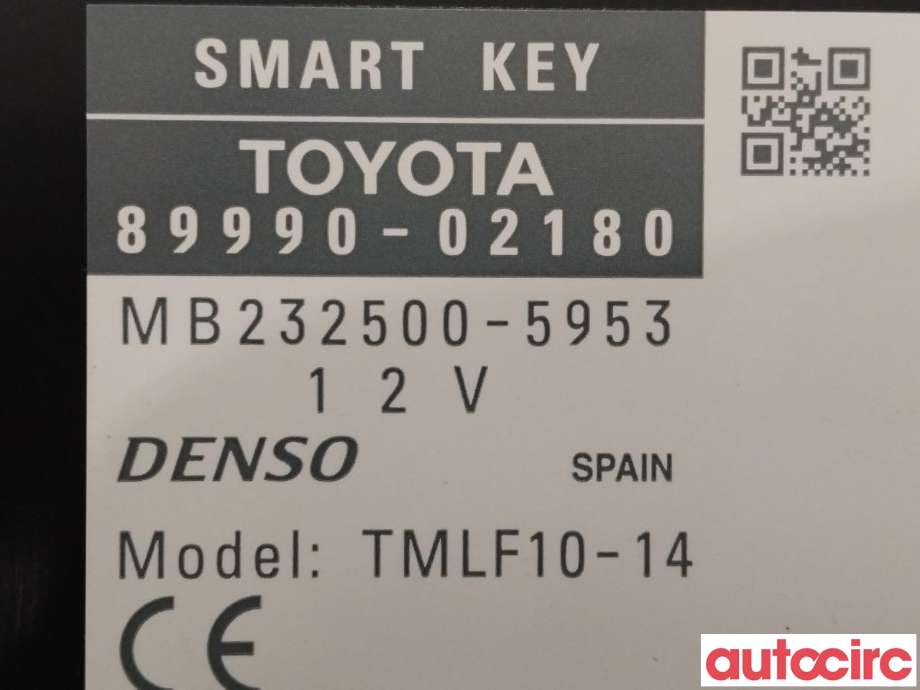 Styreenhet nøkkelfri/keyless til Toyota Auris 2013-2015 (Type II, Fase 1)  (TOYOTA|8999002180||89990-02180)