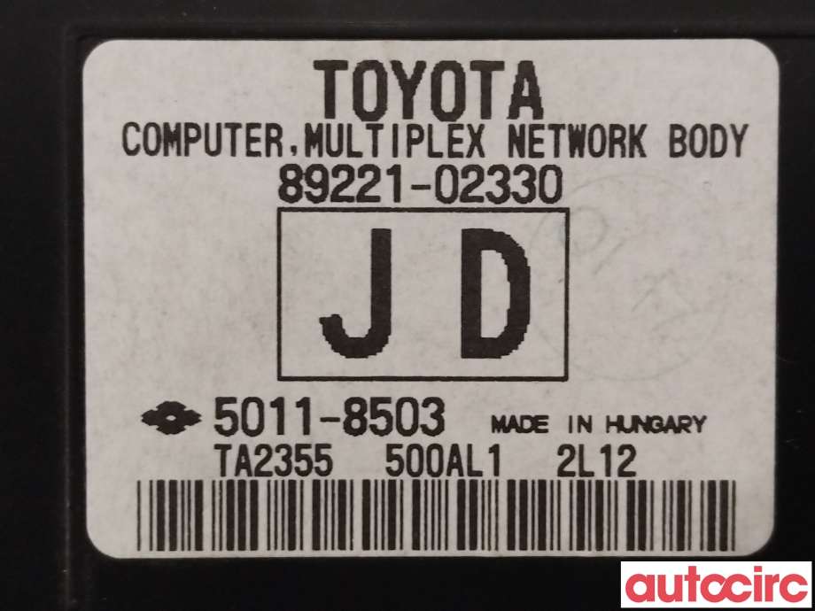 Styreenhet diverse til Toyota Auris 2013-2015 (Type II, Fase 1)  (TOYOTA|8922002020||89221-02330)