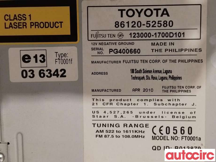 Bilstereo til Toyota Urban Cruiser 2009-2014  (TOYOTA|8612052580)