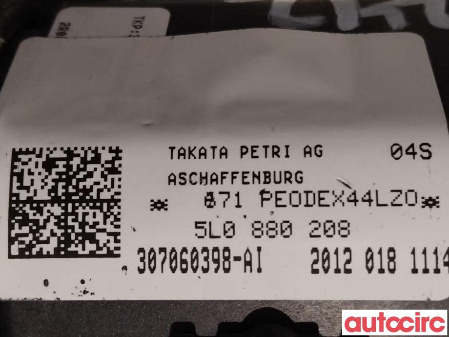 Airbag passasjer til Škoda Octavia 2009-2013 (Type II, Fase 2) (SKODA|1Z0880208D|5L0880208)