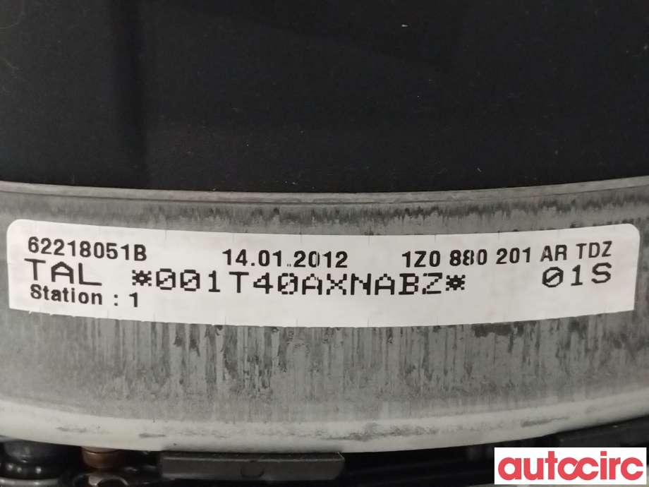 Airbag rattpute til Škoda Octavia 2009-2013 (Type II, Fase 2)  (SKODA|1Z0880201AR)