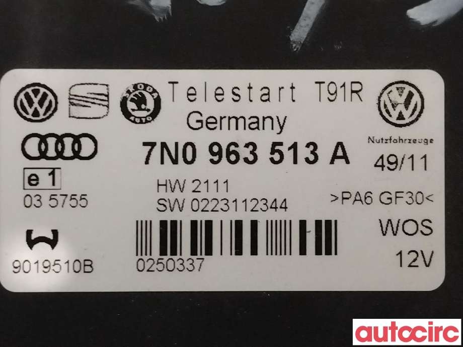 Styreenhet diverse til Škoda Octavia 2009-2013 (Type II, Fase 2)  (SKODA|7N0963513A)