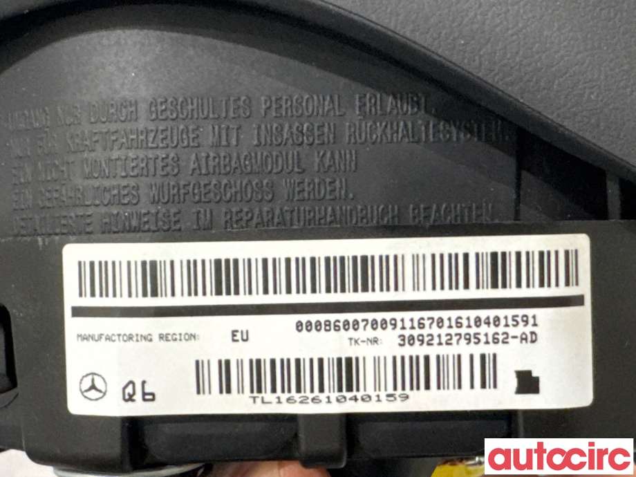 Airbag rattpute til Mercedes B-Klasse 2011-2018 (W246) (W246) (MERCEDES|A0008600201|309212795162-AD|)