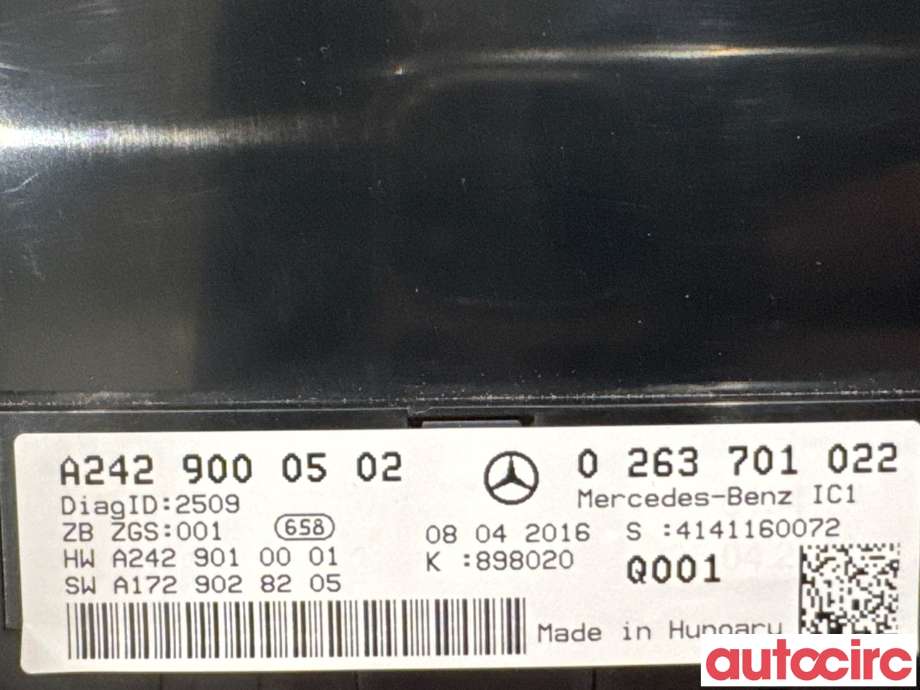 Instrumentpanel til Mercedes B-Klasse 2011-2018 (W246) (W246) (MERCEDES|A2429000502|0263701022|A2429004502)