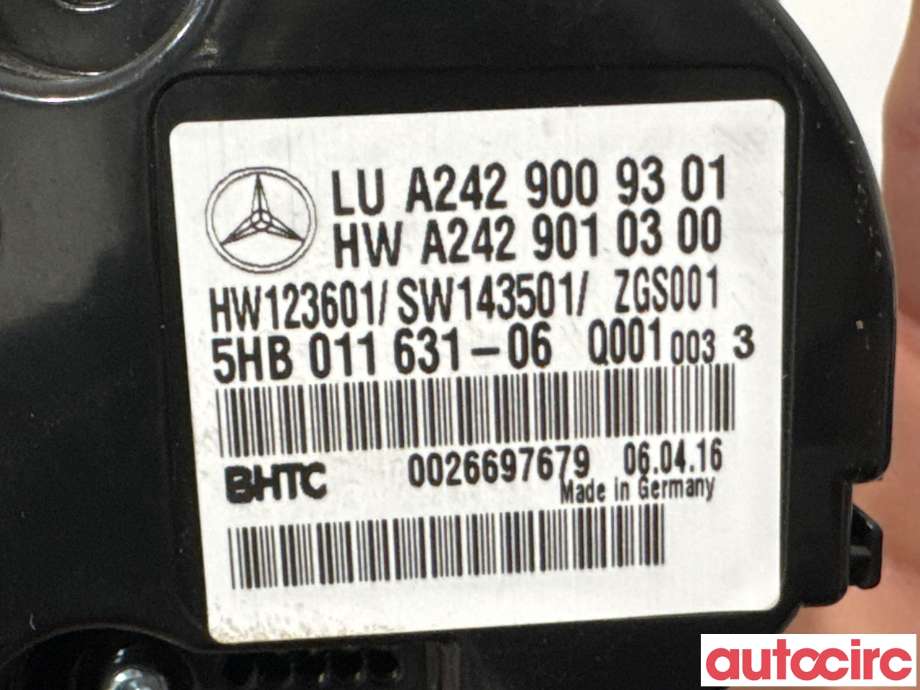 Varmeapparat betjening til Mercedes B-Klasse 2011-2018 (W246) (W246) (MERCEDES|A2429009301|5HB011631-06)