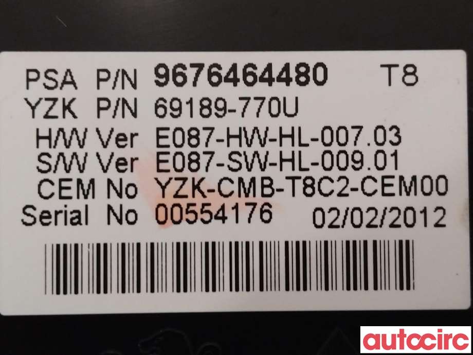 Instrumentpanel til Peugeot 3008 2009-2016 (Type I)  (PEUGEOT|6103Y4|9676464480)