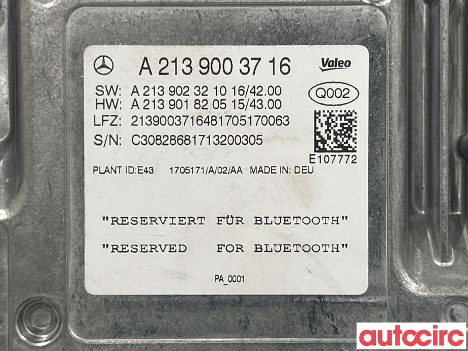 Styreenhet diverse til Mercedes E-Klasse 2016-2023 (W213) (W213) (MERCEDES|A2139006220|A2139003716)