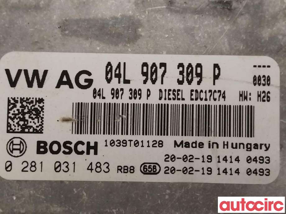 Styreenhet motor til Škoda Octavia 2017-2020 (Type III, Fase 2)  (SKODA|04L906027AA|0281031483|04L907309P)