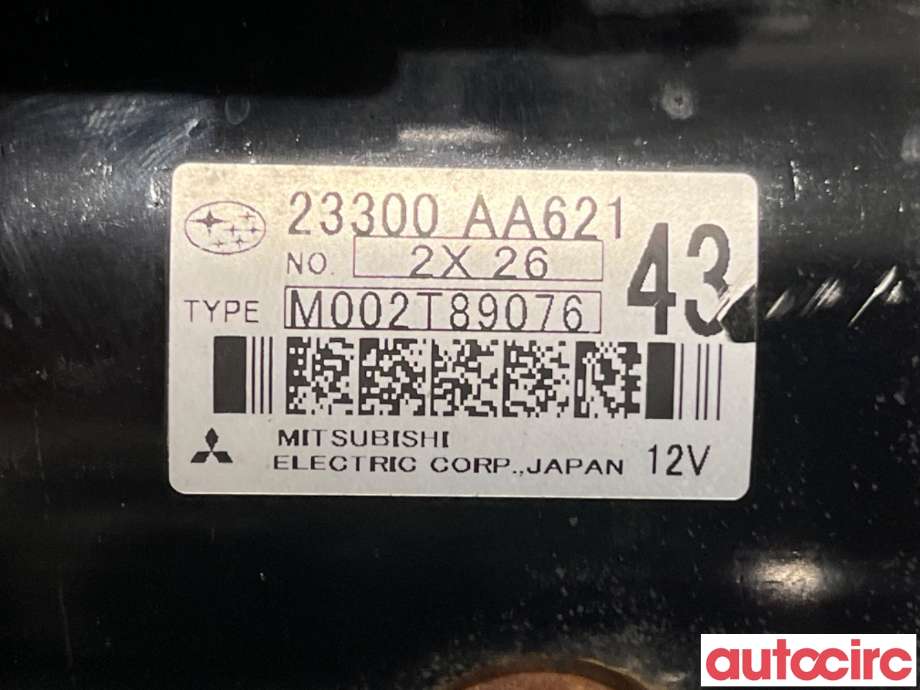 Starter diesel til Subaru XV 2012-2017 (Type I) (SUBARU|23300AA621|M002T89076)
