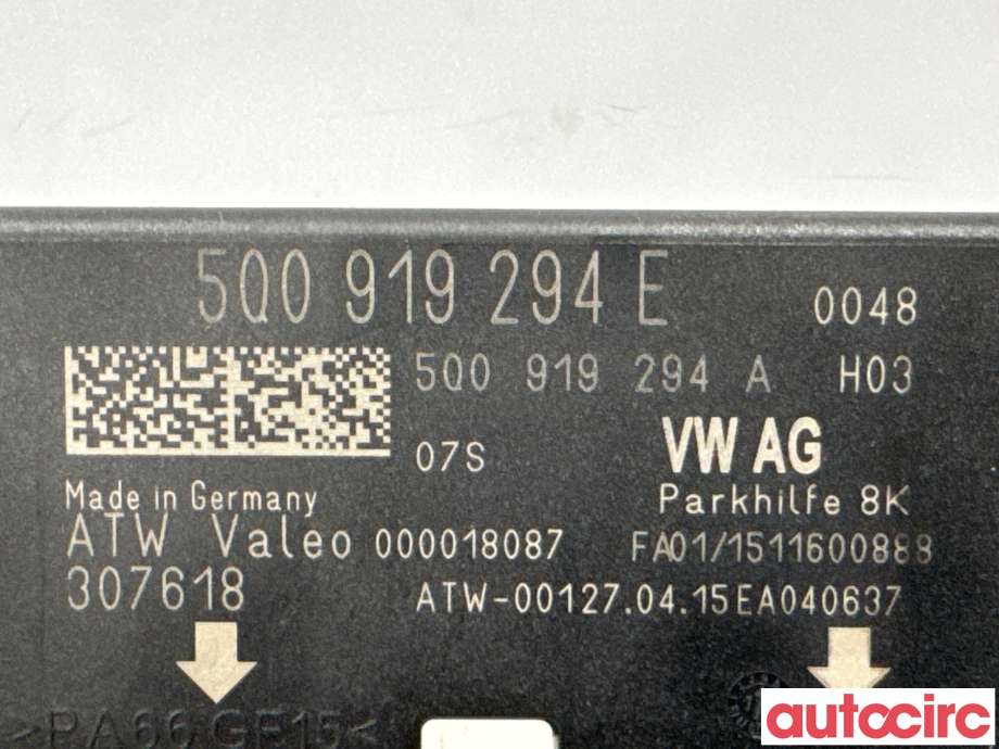 Styreenhet parkering til VW e-Golf 2014-2017 (Fase 1)  (VOLKSWAGEN|5Q0919294K|307618|5Q0919294E)