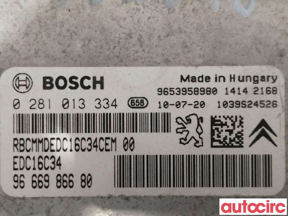 Styreenhet motor til Peugeot 5008 2010-2017 (Type I)  (PEUGEOT|1943SZ|9653958980)