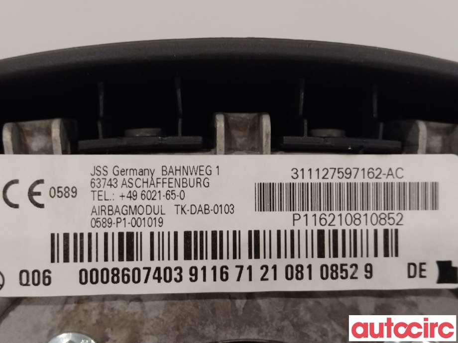 Airbag rattpute til Mercedes A-Klasse 2005-2012 (W169) (W169) (MERCEDES|A0008607403)
