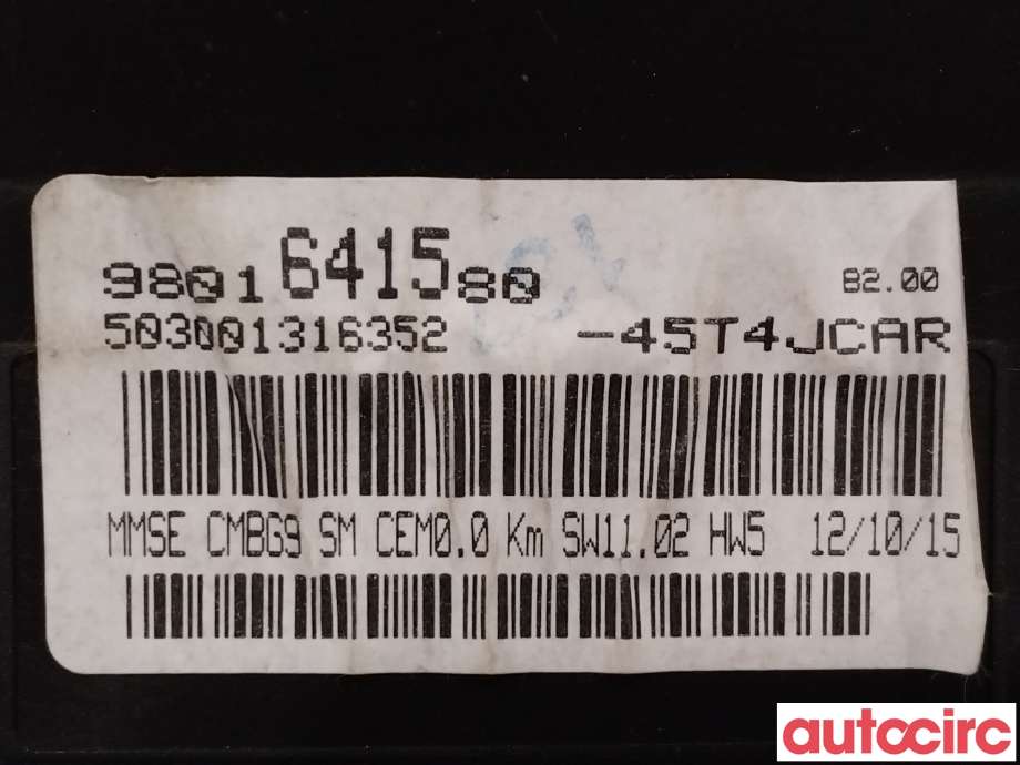 Instrumentpanel til Peugeot Expert 2007-2016 (Type II) (PEUGEOT|9801641580)