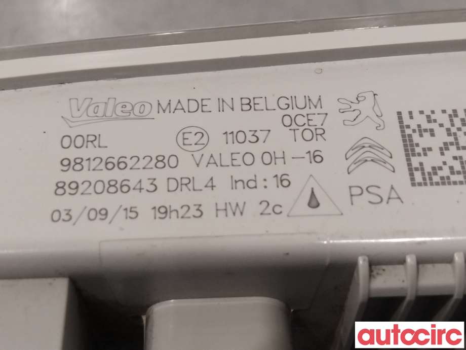 Parklykt venstre til Citroën Berlingo 2015-2019 (Type II, Fase 2)  (CITROEN|9812662280|89208643)