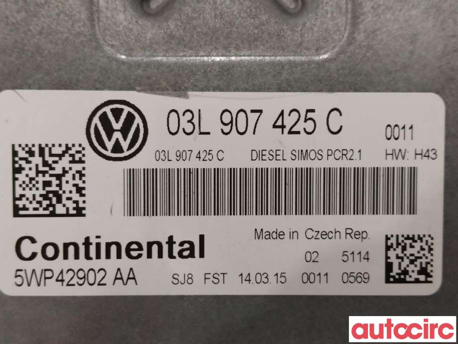 Styreenhet motor til VW Touran 2010-2015 (Type I, Fase 3)  (VOLKSWAGEN|03L906023PJ|03L90725C)
