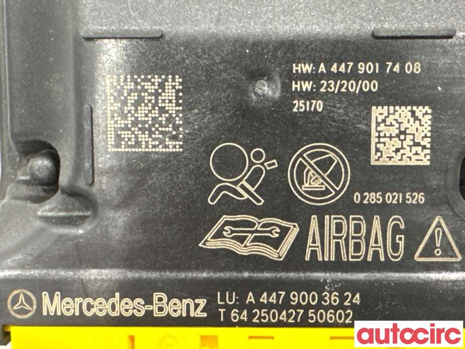 Airbag elektronikk til Mercedes Vito 2014-->> (W447) (W447) (MERCEDES|A4479003624|0285021526|A4479005124)