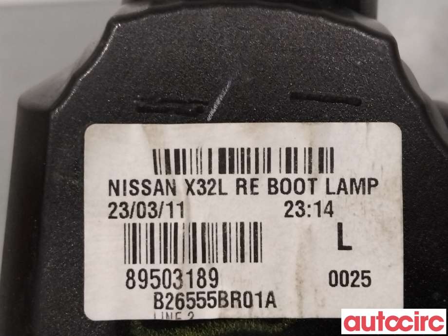 Baklykt venstre indre til Nissan Qashqai 2010-2014 (Type I, Fase 2) (NISSAN|26555BR01A)