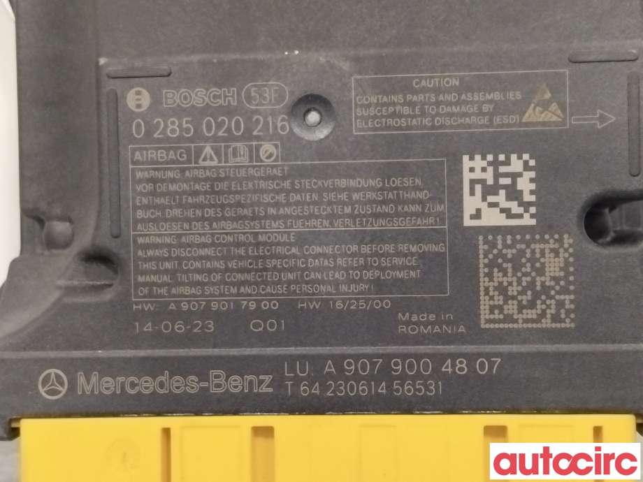 Airbag elektronikk til Mercedes Sprinter 2013-2018 (Fase 2) (906) (906) (MERCEDES|A9079004807|A285020216)