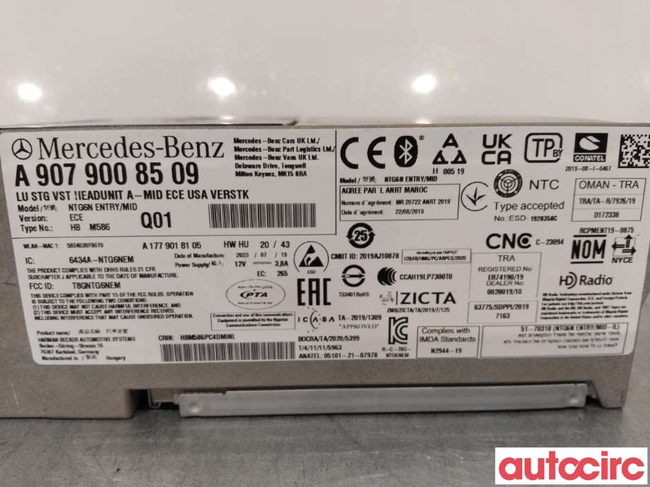 Bilstereo til Mercedes Sprinter 2013-2018 (Fase 2) (906) (906) (MERCEDES|A9079008509|6434A-NTG6NEM|A1779018105)