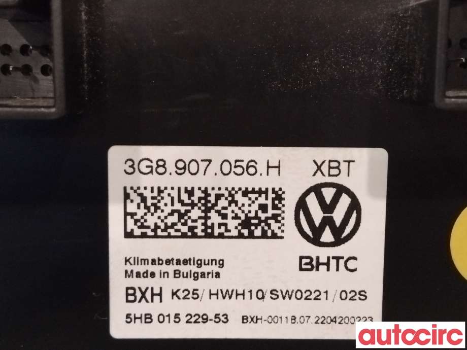 Varmeapparat betjening til VW Passat 2015-2019 (Fase 1) (B8) (B8) (VOLKSWAGEN|3G8907056H|5HB015229-53)