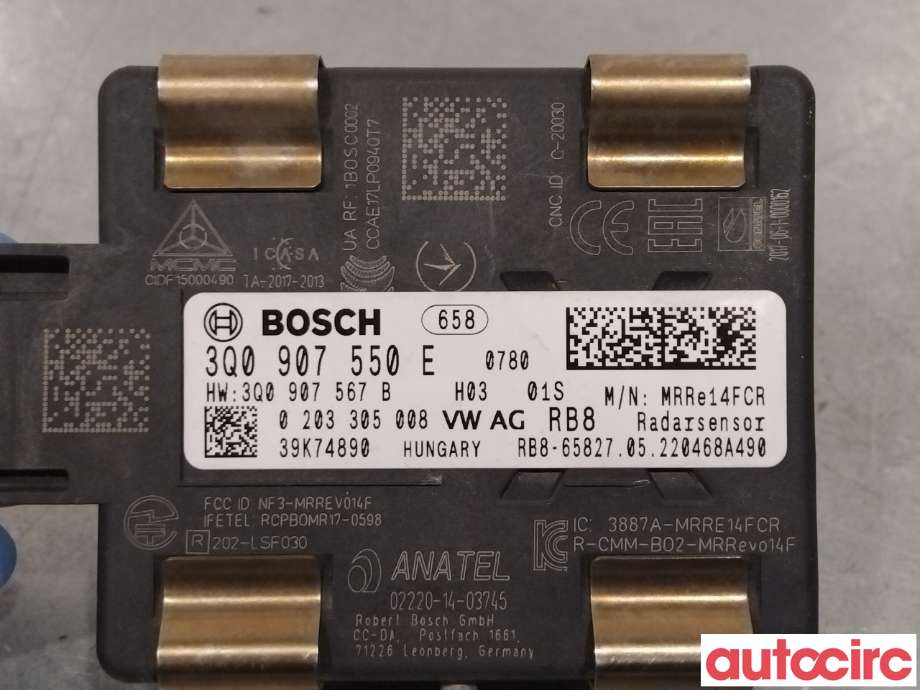 Sensor radar til VW Passat 2015-2019 (Fase 1) (B8) (B8) (VOLKSWAGEN|3Q0907550E|0203305008)