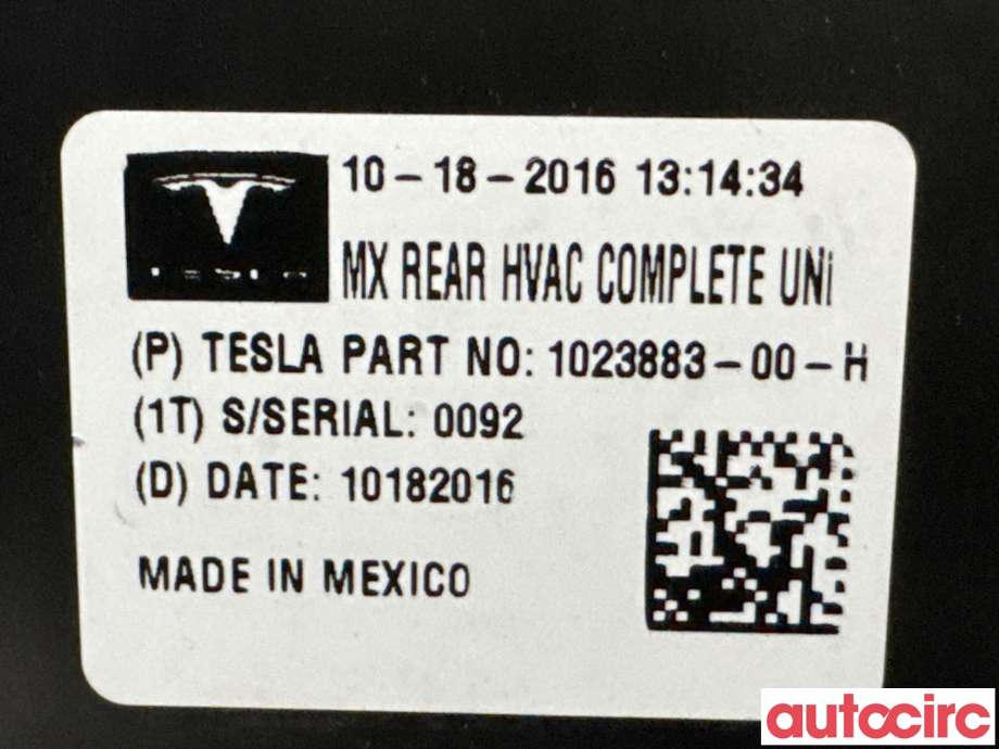 Varmeapparat motor til Tesla Model X 2016-->>  (TESLA|1023883-99-H|)