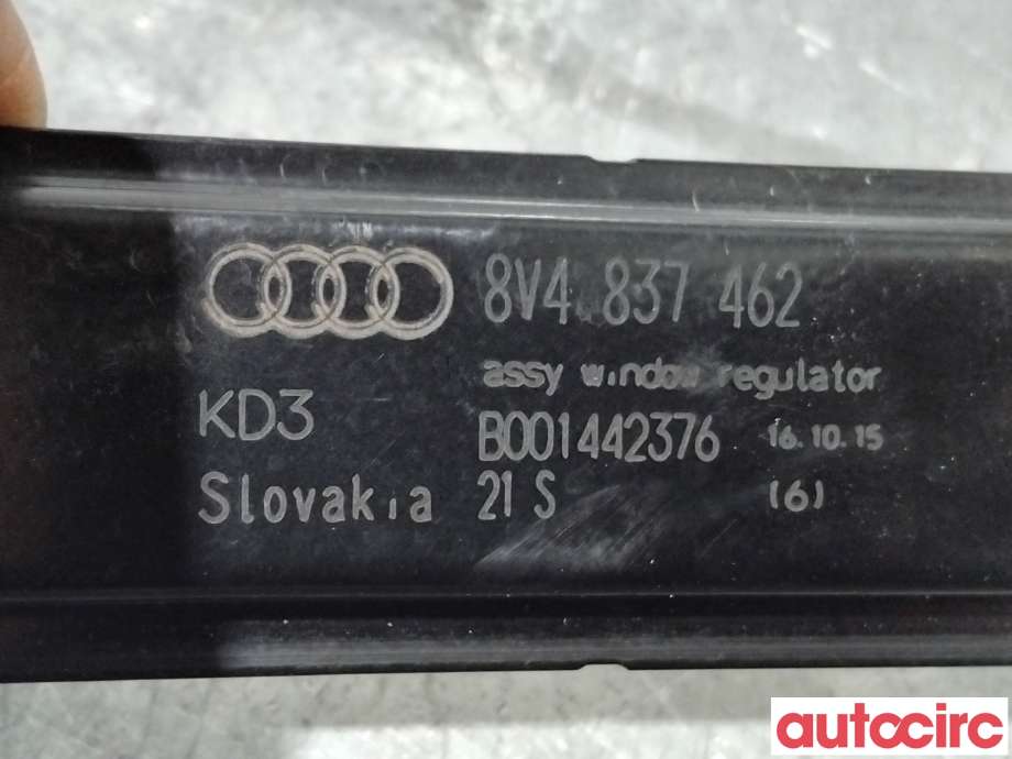 Ruteheis til Audi A3 2012-2016 (Type III, Fase 1)  (AUDI|8V4837462|)