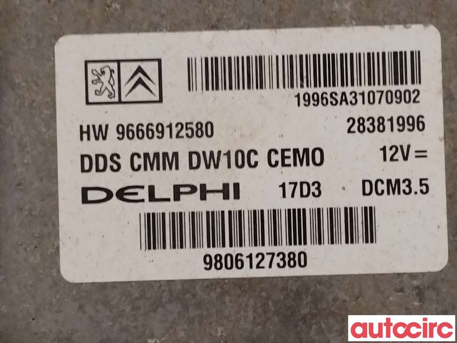 Styreenhet motor til Citroën Jumpy 2007-2016 (Type II)  (CITROEN|1608402180|9666912580)